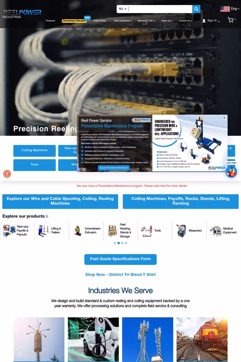 Reel-Power-Industrial Homepage 1440px