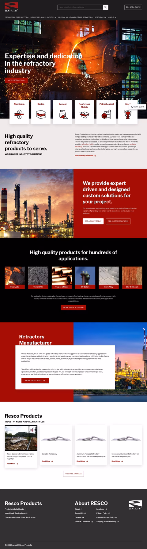 Resco-Products Homepage 1440px
