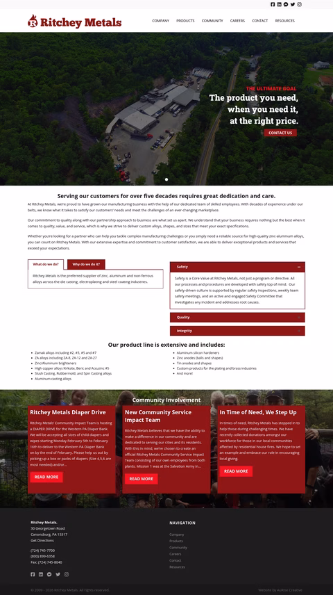 Ritchey-Metals Homepage 1440px