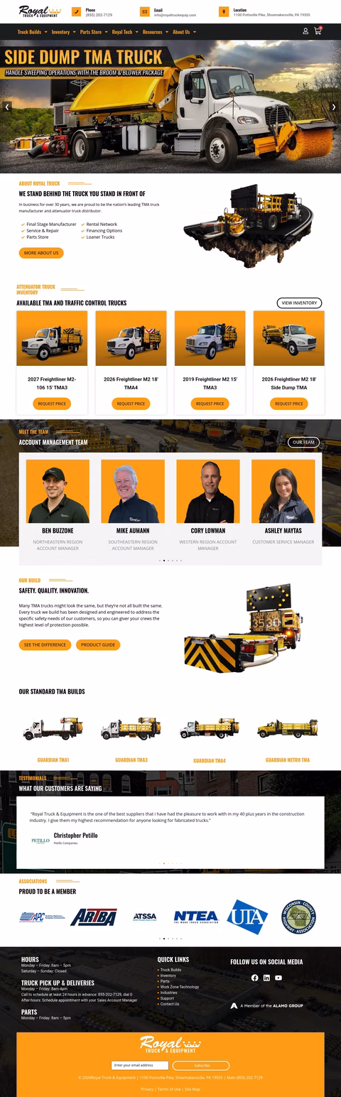 Royal-Truck-Equipment Homepage 1440px