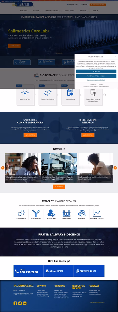 Salimetrics Homepage 1440px