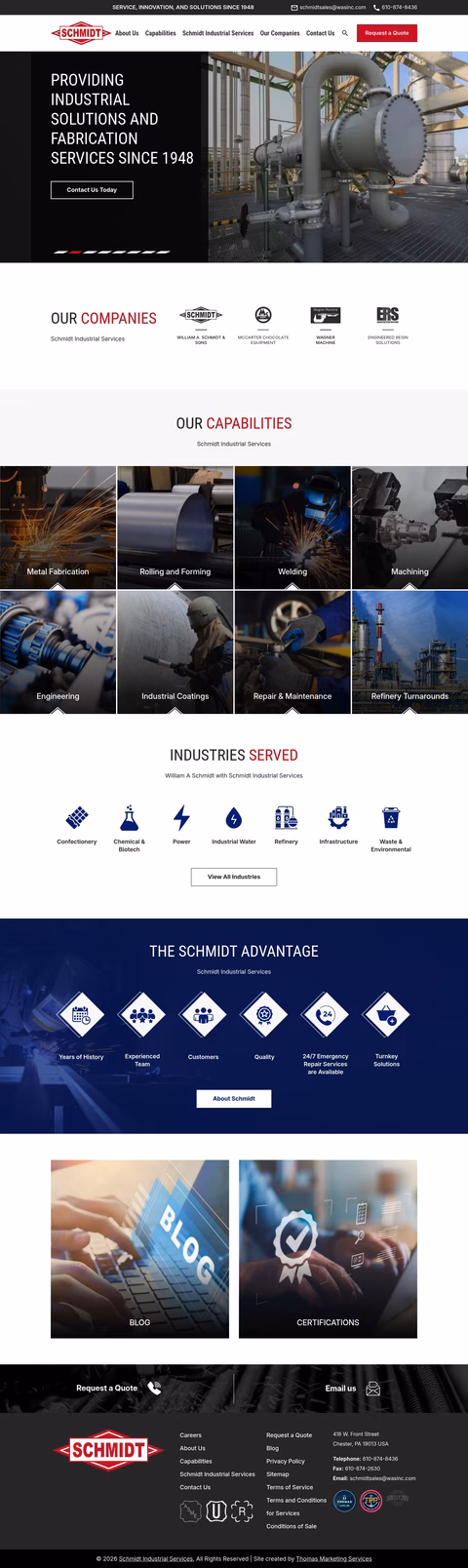 Schmidt-Industrial-Services Homepage 1440px