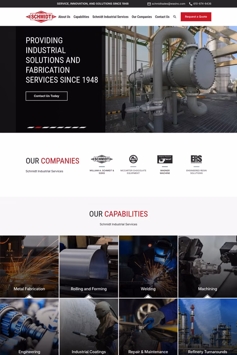 Schmidt-Industrial-Services Homepage 1440px