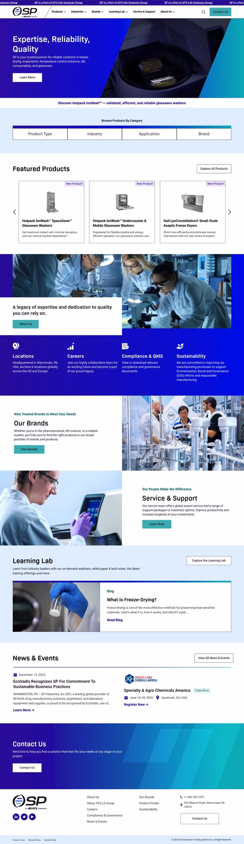 Scientific-Products Homepage 1440px