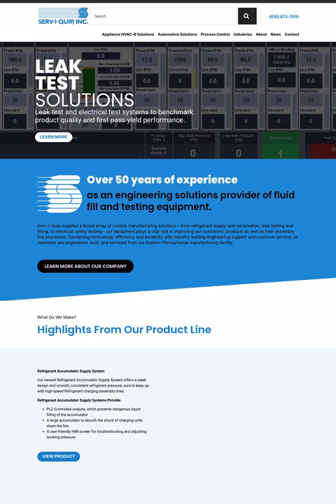 Serv-I-Quip Homepage 1440px