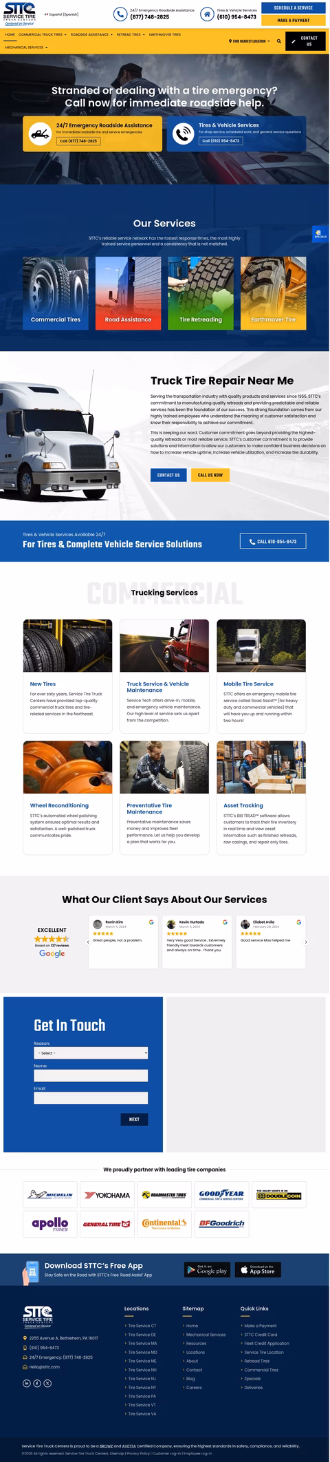 Service-Tire-Truck-Centers Homepage 1440px