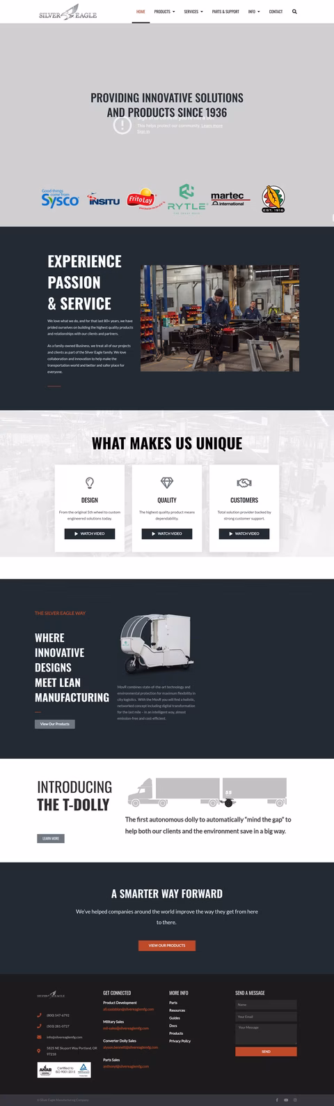 Silver-Eagle-Manufacturing Homepage 1440px