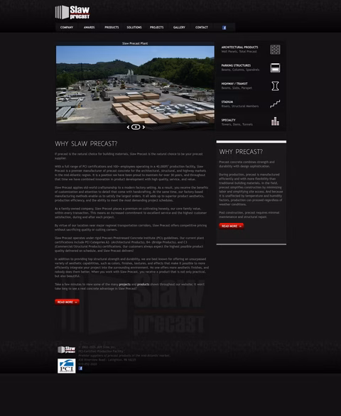 Slaw-Precast Homepage 1440px