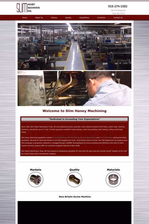 Slim-Haney-Machining Homepage 1440px