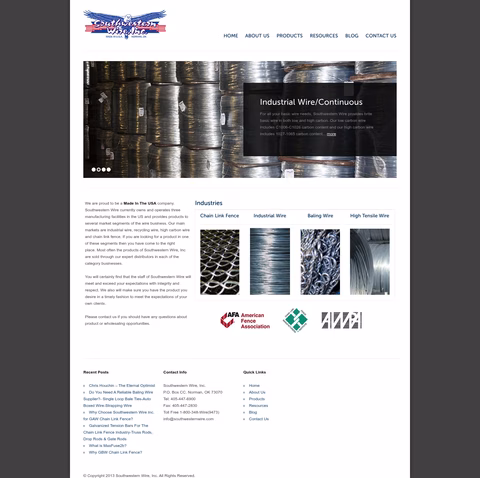 Southwestern-Wire Homepage 1440px
