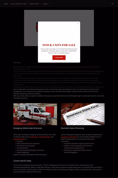 Speclin-Emergency-Vehicle Homepage 1440px