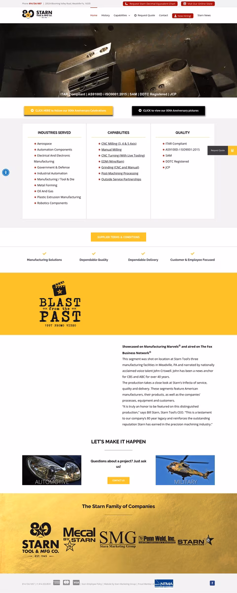 Starn-Tool-Manufacturing Homepage 1440px
