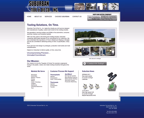 Suburban-Tool-Die Homepage 1440px