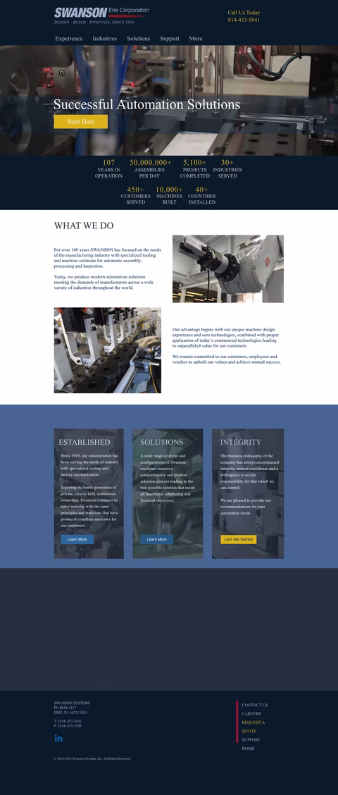 Swanson-Erie-Corporation Homepage 1440px