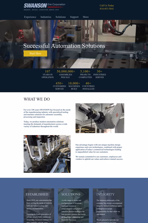 Swanson-Erie-Corporation Homepage 1440px