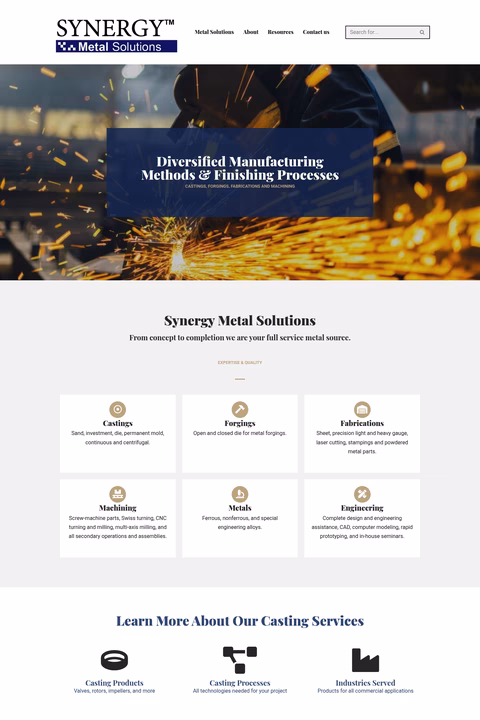 Synergy-Metal-Solutions Homepage 1440px