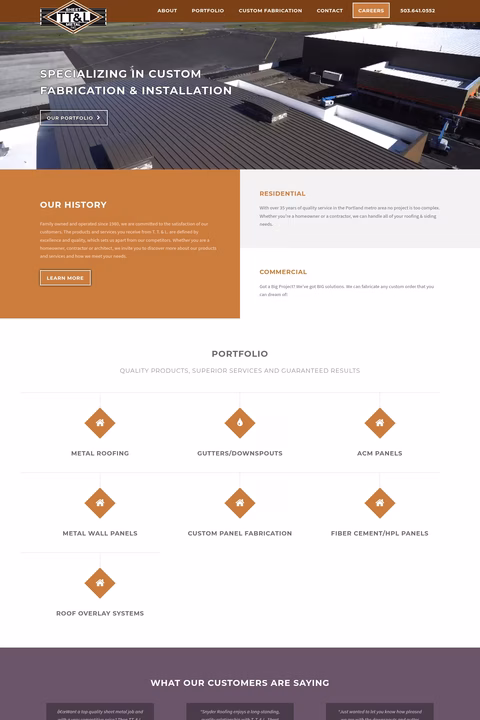 T-T-L-Sheet-Metal-Inc Homepage 1440px