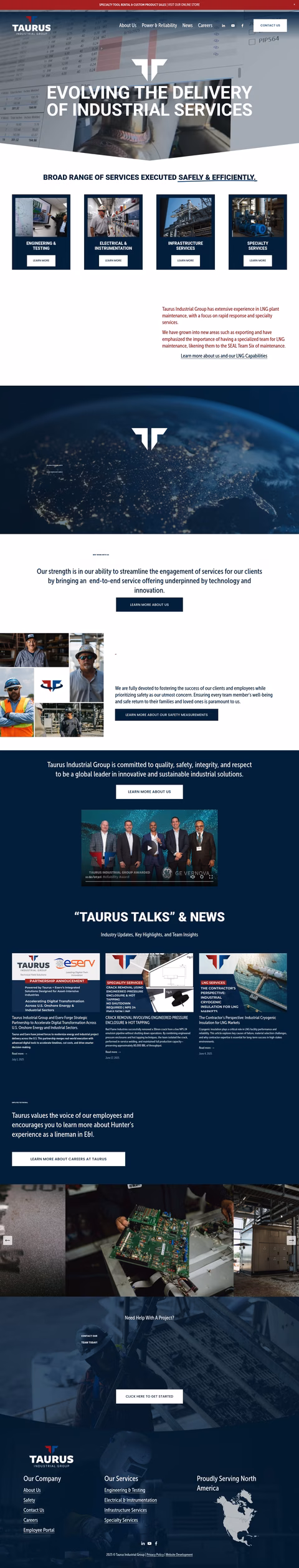 Taurus-Industrial-Group Homepage 1440px