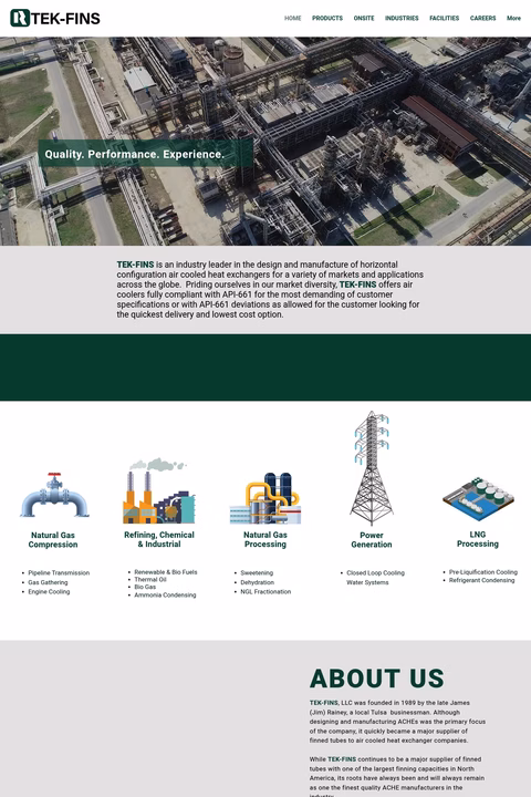 Tek-Fins Homepage 1440px