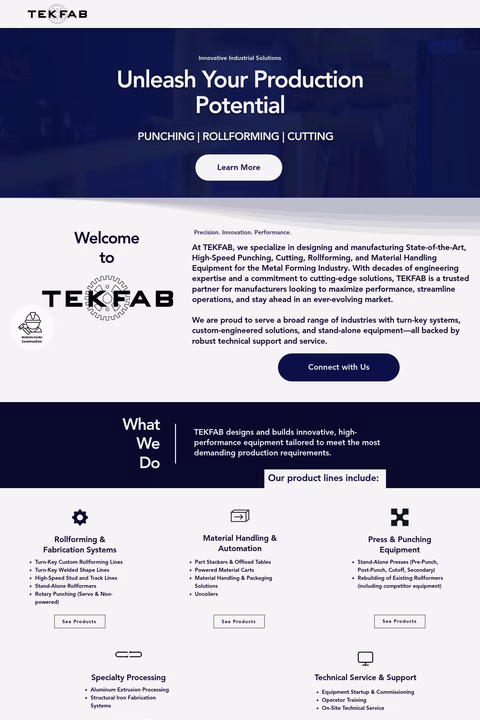 Tekfab Homepage 1440px