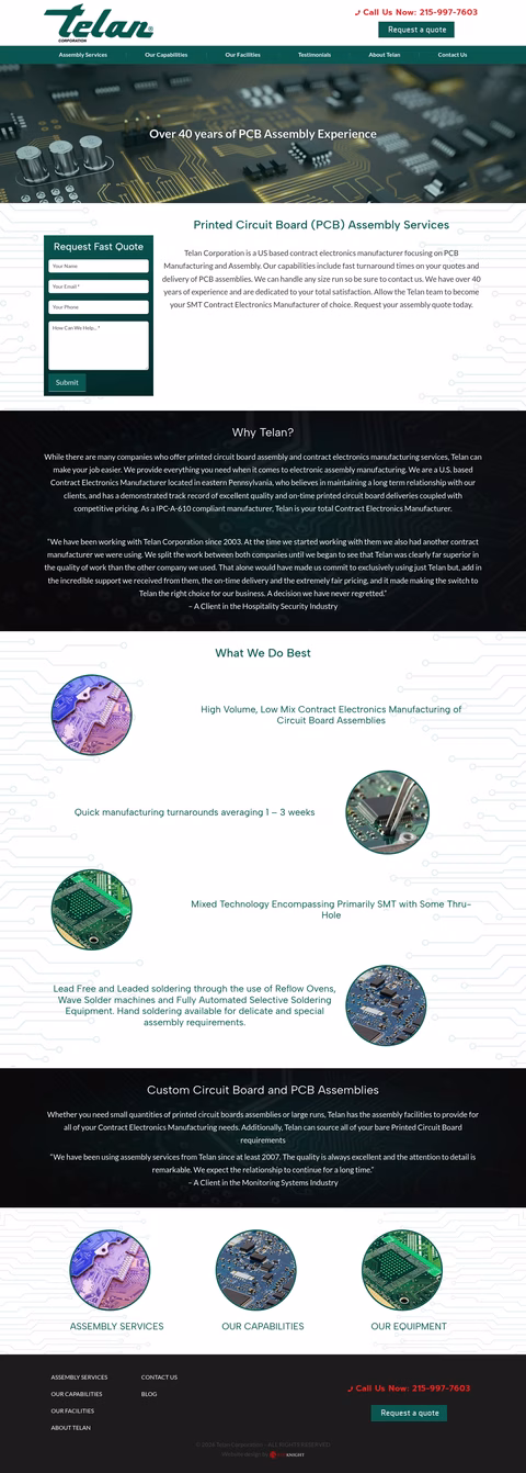 Telan-Corporation Homepage 1440px