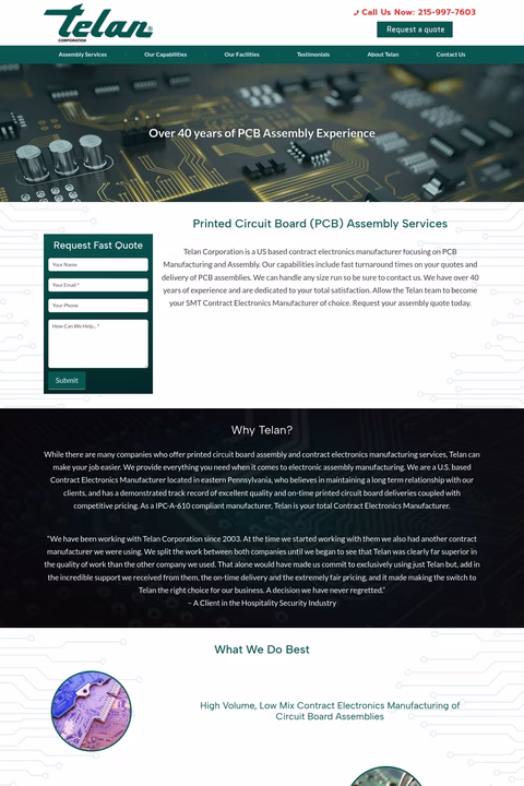 Telan-Corporation Homepage 1440px