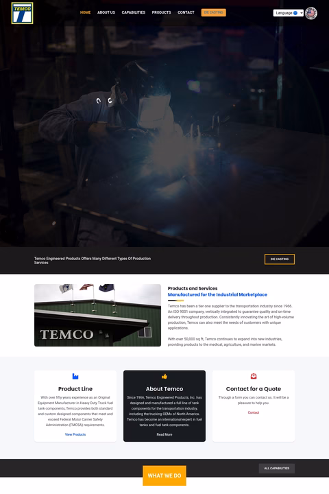 Temco-Metal-Products Homepage 1440px
