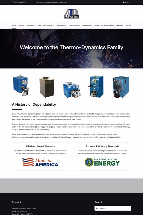 Thermo-Dynamics-Boiler-Company Homepage 1440px