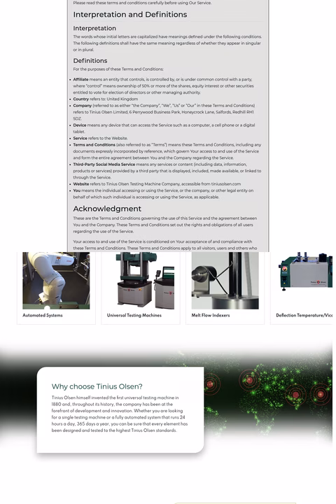 Tinius-Olsen Homepage 1440px
