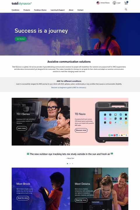 Tobii-Dynavox Homepage 1440px