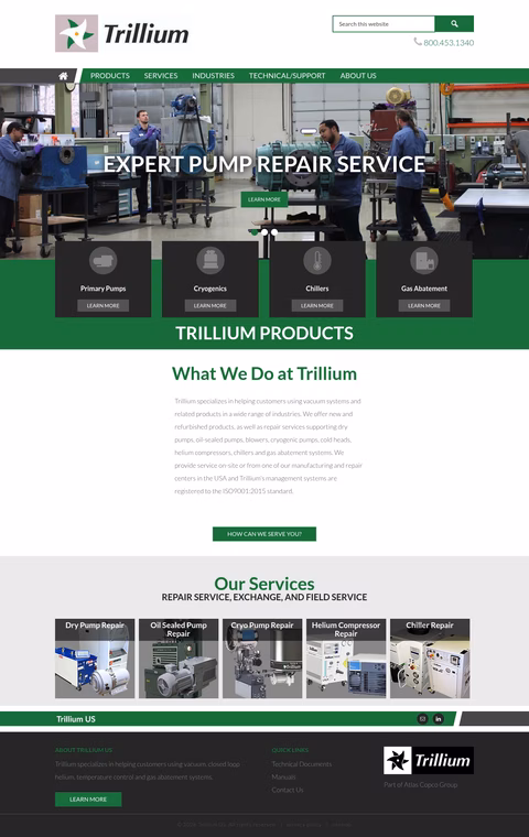 Trillium-Vacuum-Systems Homepage 1440px