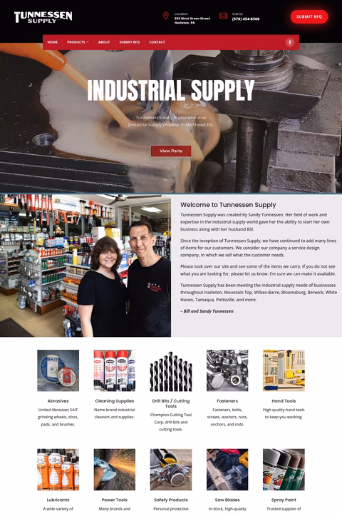 Tunnessen-Supply Homepage 1440px