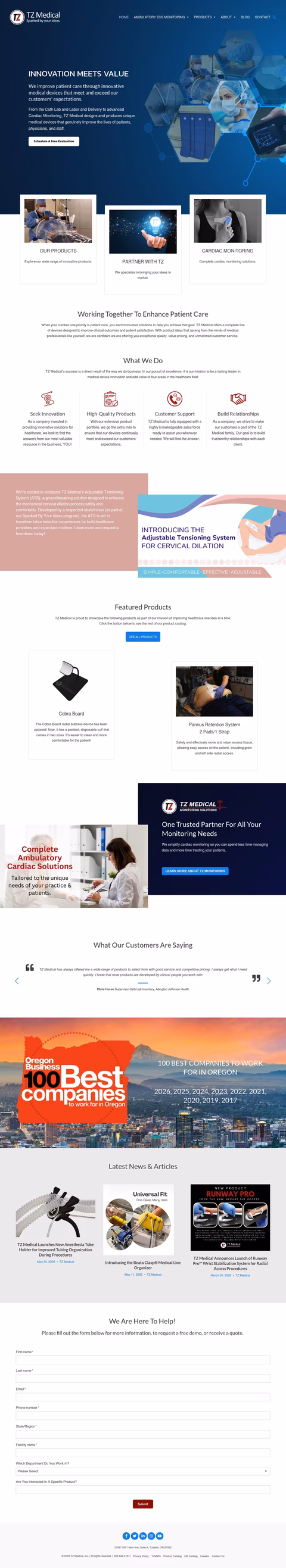 Tz-Medical Homepage 1440px
