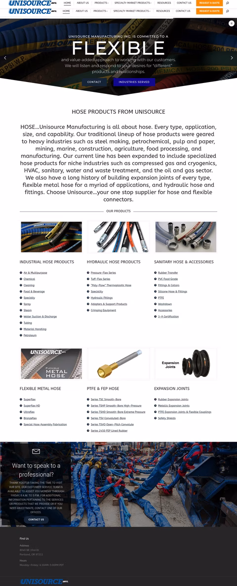 Unisource-Manufacturing Homepage 1440px