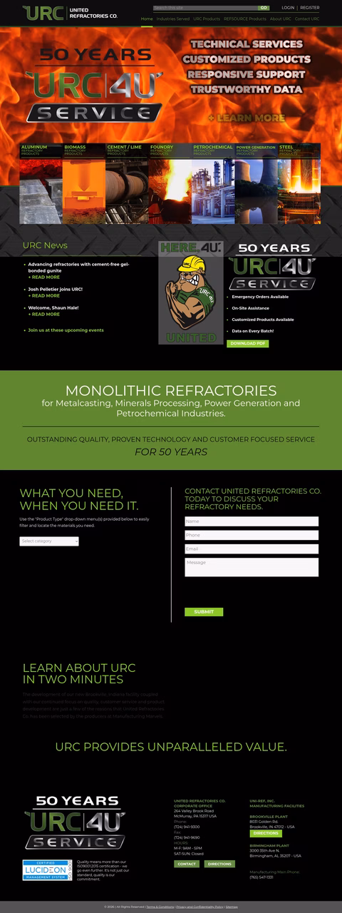 United-Refractories-Company Homepage 1440px