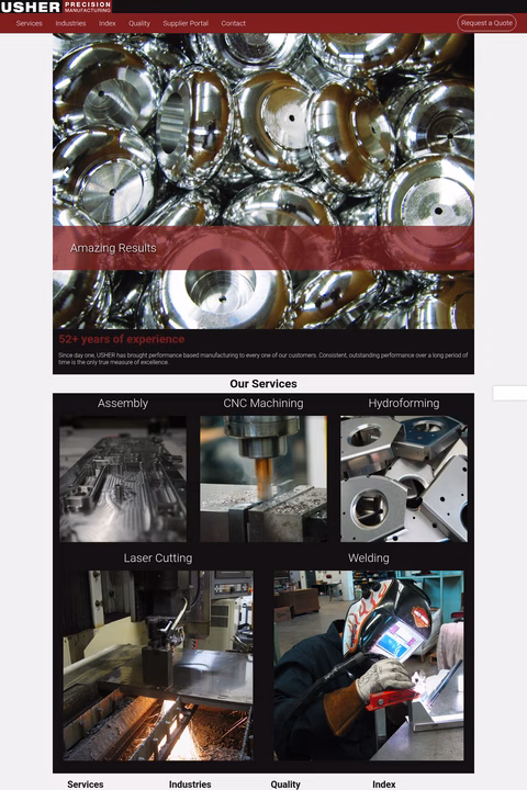 Usher-Precision-Manufacturing Homepage 1440px