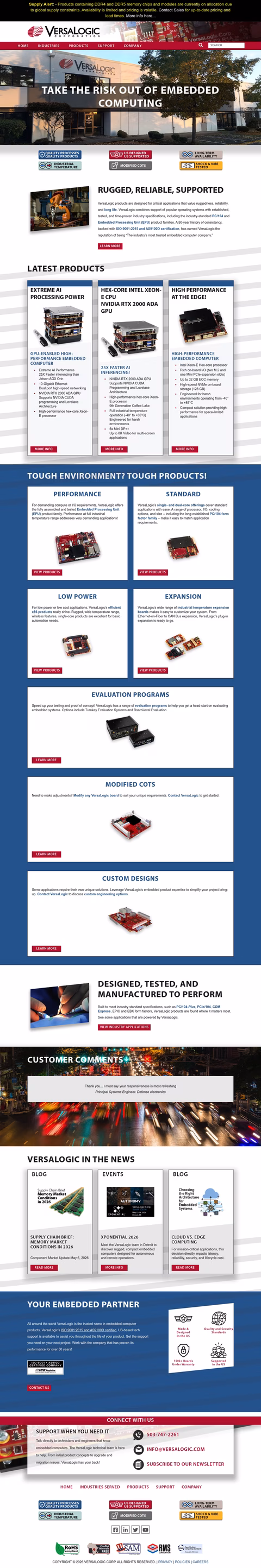 Versalogic-Corporation Homepage 1440px