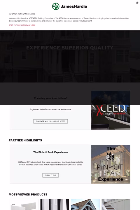 Versatex-Building-Products Homepage 1440px