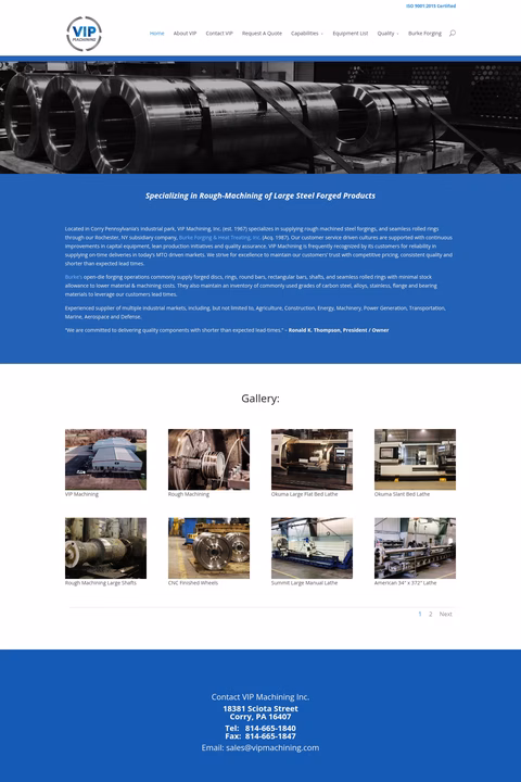 Vip-Machining Homepage 1440px