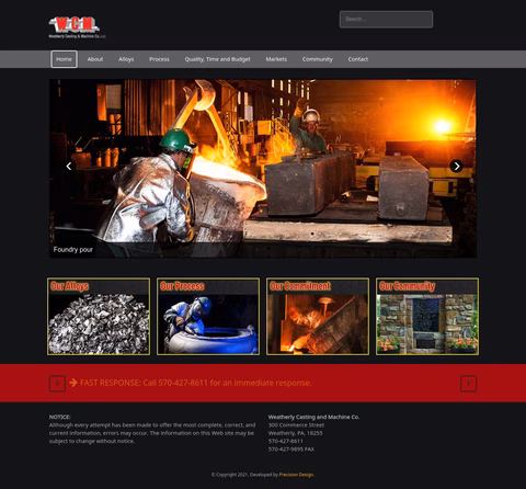 Weatherly-Casting-Machine-Company Homepage 1440px