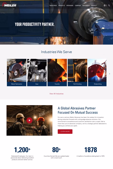 Weiler-Abrasives Homepage 1440px