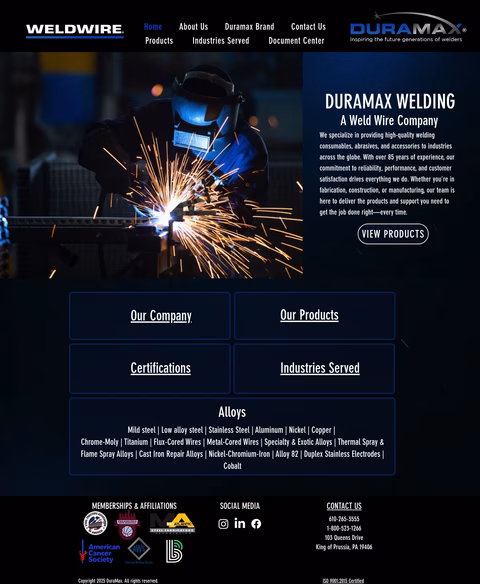 Weld-Wire Homepage 1440px