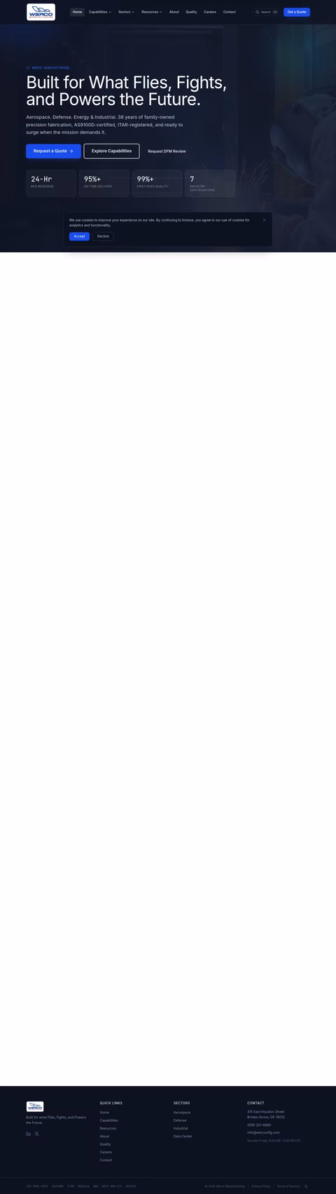 Werco-Manufacturing Homepage 1440px