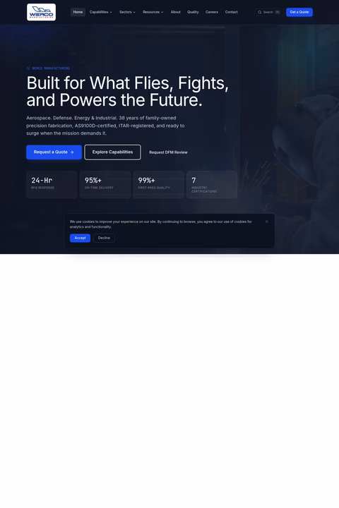 Werco-Manufacturing Homepage 1440px