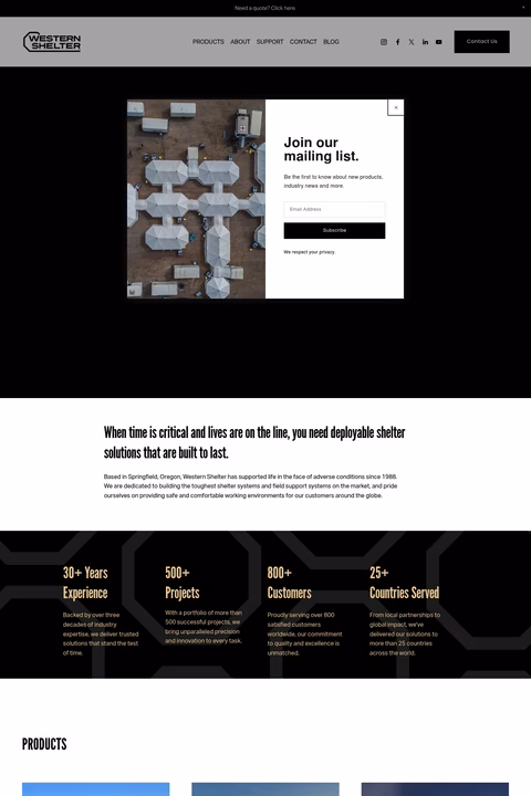 Western-Shelter Homepage 1440px