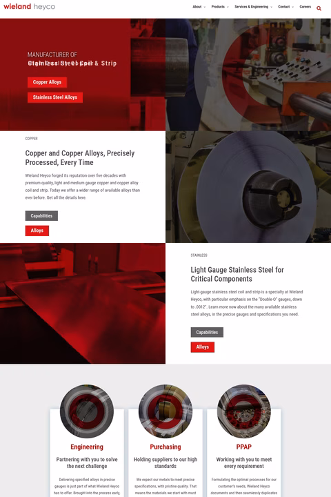 Wieland-Heyco Homepage 1440px