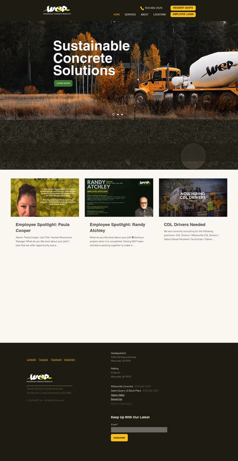 Wilsonville-Concrete-Products Homepage 1440px