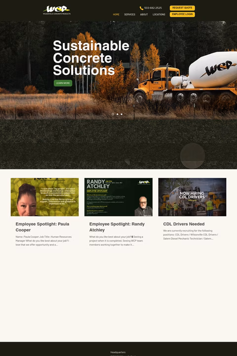 Wilsonville-Concrete-Products Homepage 1440px