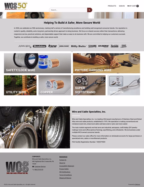 Wire-Cable-Specialties Homepage 1440px