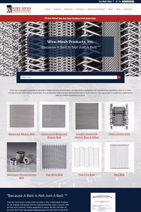 Wire-Mesh-Products-Inc Homepage 1440px